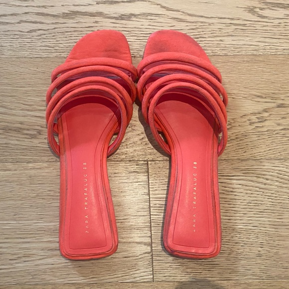 zara coral pink strappy sandal - Picture 1 of 2